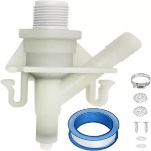 씰랜드 도메틱 300 30 3 320 32 페달 시 화장실용 업그드된 RV 워터 밸브 교체 키트 38564 - 하드웨어 포함