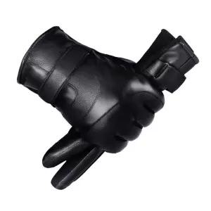 PU가죽 방한 오토바이 장갑 스크린 터치 논슬립 장갑 vYp6+4tAL