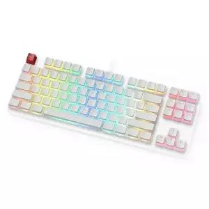 Glorious Aura V1 (화이트) 푸딩 키캡 - 기계식 키보드용 더블 샷 PBT 반투명 104키 세트 TKL 컴팩트 호환