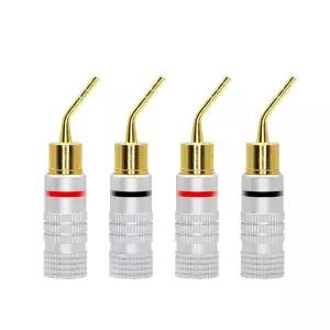 세릭시안 골드 도금 2mm 바나나 플러그 나사형 오디오 스피커 핀 케이블 커넥터 어댑터(4개)