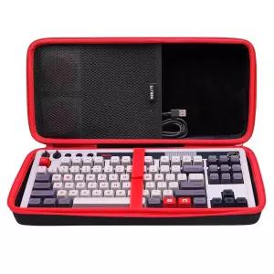 LTGEM 8Bitdo 레트로 87키 기계식 게이밍 키보드와 호환되는 케이스 여행용 하드 보관 가방 - 블랙+레드(케
