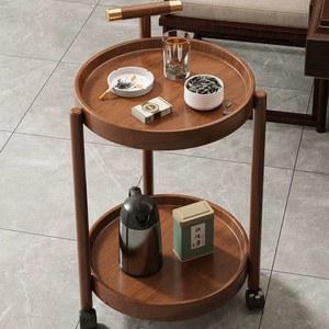 원형 원목 웨건 우드 2단 카트 나무 이동식