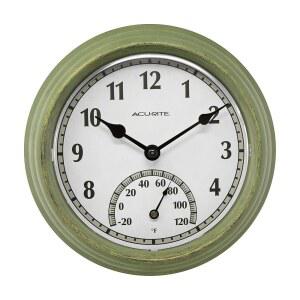 온도계가 AcuRite 02470 그린 야외 8.5 러스틱 시계