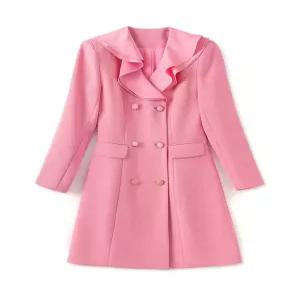 EAMT 원피스 미니 더블 허리여밈 브이넥 프릴 여성원피스 긴팔 봄가을 YJ1