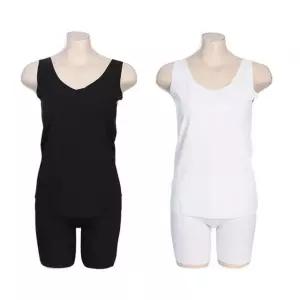 [갤러리아] G/비비안 얇고 신축성 좋은 잔골지 프리컷 여성런닝 사각팬티세트 2종(LG/PT7223)