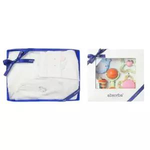 [갤러리아] (압소바출산,태교,배냇저고리세트)구름말배냇저고리+5종딸랑이세트(A1B-10104SET)