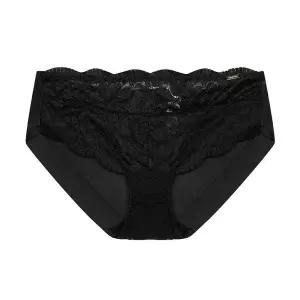 [매장정품] [원더브라] 여성 플라워 패턴 올레이스 삼각 햄팬티_블랙
