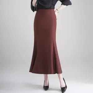 여성 머메이드 힙업 스커트 A라인 봄 원턱 슬림핏 오피스 롱 B06Z1O 원픽1