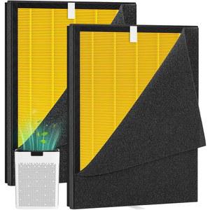 MOOKA KJ190L 에어 파이어와 호환되는 반려동물 케어 세척 가능 필터 꽃가루 털 먼지용 3단계 여과 헤파 냄새 단더용 특수 2팩 DS-RU DS-2D