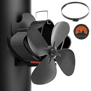 이지웨이브 우드 스토브 팬 스토브 파이프 열 아닌 온도계 통나무 목재용 벽난로 사일런트 구동 전기가 모터 액세서리 마그네틱 버너 연소