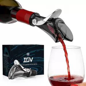 IOV 와인 스파우트 업그드된 씰링 주류 병 오토 플립 올리브 오일 디스펜서 알코올 및 시럽용 먼지 캡이