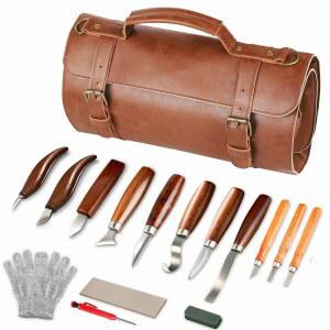 세이하키 나무 조각 도구 목공 취미용 선물 칼 보관 공예 아트 세트 DIY 가방 가죽