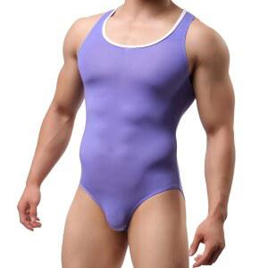 QiaTi 남성용 운동화 서포터즈 초경량 점프수트 원 바디수트 베이직 레오타드 속옷 싱글렛