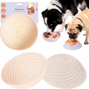 Awoo 워볼 - 실리콘 개 핥기 매트와 슬로우 피더 볼 식기세척기 안전한 반려동물 접시 빠르게 먹는