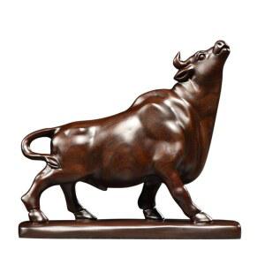 황소인형 나무 조각 조각상 개업선물 인테리어 모형 황소 15cm