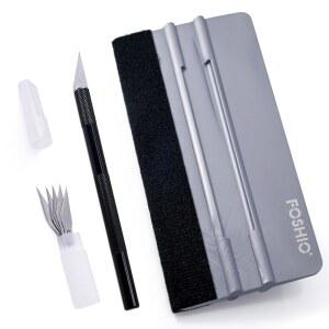 포시오 펠트 스퀴지 공예 나이프 윈도우 틴트 키트, 비닐용 6인치 스퀴지, 5PCS 블레이드 윈도우 틴트 도구가 추가된 엑조 나이프, 윈도우 필름용 비닐 랩 도구, 벽지, DIY 공예, 그래픽 데칼