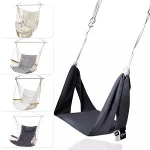 ROOITY 유니버설 해먹 의자 풋레스트 - 길이 조절 및 원사이즈 핏 걸이식 의자용 퀵 클립 부착 접이식 경량