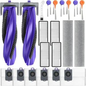 블루비스크 21 팩 교체 액세서리 부품 나르왈 플로우 부품용 롤러 브러시 2개 모프 힙 4개 더스트 백 6개