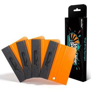 NEWISHTOOL 스티치 버퍼 펠트 비닐 랩 스퀴지, 이중층 재봉 펠트가 있는 비닐용 4팩 스퀴지, 윈도우 틴트용 스크래치프레시 글라이딩 카드 스크레이퍼 랩 도구, 습식 PPF 리케이션