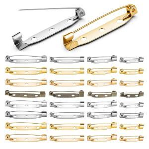 공예용 4사이즈 브로치 핀 백 200개 5가지 색상 배지 백 핀 20개/25개/30개/35mm 막대 핀 20개/30개/35mm 플라스틱 상자 핀 클립으로 안전 걸쇠, 보석 제작 배지 이름표 DIY 공예품