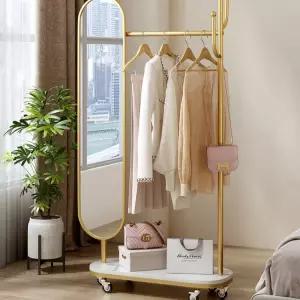 전신거울행거 코너 드레스룸 일체형 옷걸이 미러 쇼룸