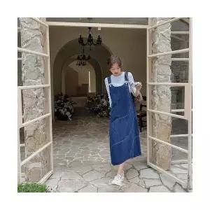 원피스 치마 청 여성 빈티지 가을 캐주얼 청치마 멜빵 A라인 CH3