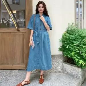 여자 원피스 스커트 청 청치마 슬림핏 셔츠 CH1