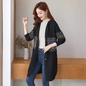 미디 여성니트 니트가디건 추동 두께 자카르 코트 OP3