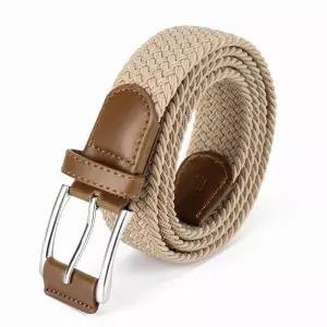 Aegero 남성용 벨트, 캔버스 탄성 원단 우븐 스트레치 멀티컬러 브레이드 벨트 골프 캐주얼 바지 셔츠 청바