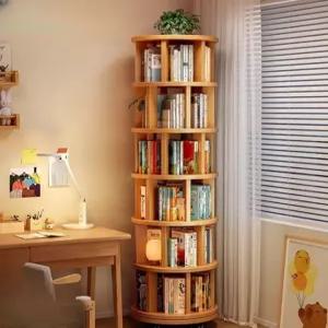 AROHACOM 회전책장 4단 튼튼한 이동식 책꽂이