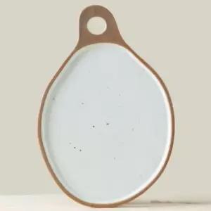 도자기 이천도자기 순수화 손잡이 도마 타원접시 35.5cm