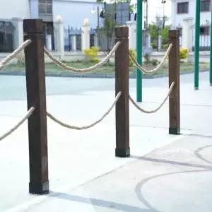 나무 기둥 방부목 로프 탄화목 난간 울타리 조경