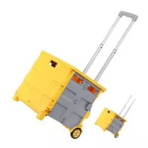 박스 접이식 쇼핑카트 35L 옐로 시장쇼핑카트 다용도쇼핑카트