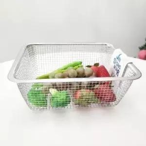 [생활] 사각 바구니 소B 1017/ 와이어 바스켓 과일 트레이 업소용