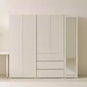 [초특가] 보루네오 오브제 LPM 키큰장_푸시 2000 거울 옷장세트