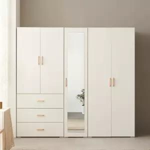 [초특가] 보루네오 오브제 LPM 키큰장_도어 2000 거울 옷장세트