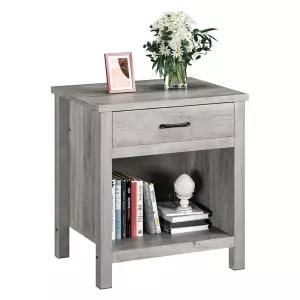 GAOMON 팜하우스 스퀘어 나이트스탠드, 테이블 엔드 테이블 옆, 보관 서랍 포함, 침실, 아기방, 거실, 대학