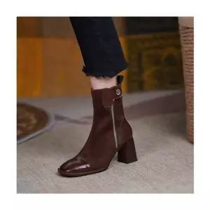 앵글부츠 사이드지퍼장식 스웨이드 힐부츠 A89