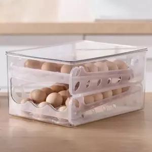 달걀정리함 투명자동이동계란보관함2단42구/냉장고계란트레이