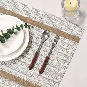 화이트 식탁매트 테이블 PVC 스트라이프 다이닝 매트