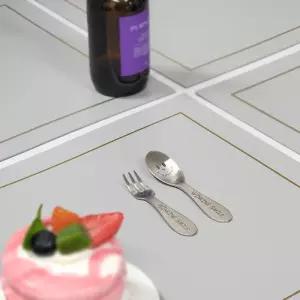 매트 양면 PVC 식탁매트 그린그레이 다이닝 테이블