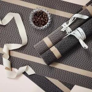 식탁매트 브라운 다이닝 매트 테이블 PVC 스트라이프