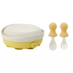 에.디.슨 스푼 포크 실리콘 흡착 식판 세트 문어 옐로우