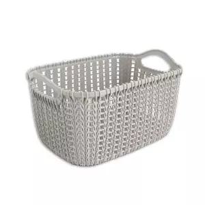 ZF 회색 라탄패턴 수납박스