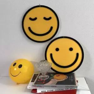 골드액자 스마일 옐로우 아크릴 인테리어 홈데코 벽장식 액자