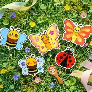 [핫트랙스]봄곤충 돌돌이 6set-꽃 큐빅 스티커 1p