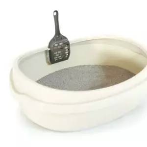 고양이 평판 보급형 화장실 대형 아이보리 1P 토일렛-WD418BB