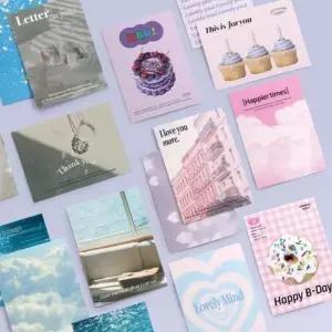 [문구] 무드스케이프 메세지 카드 세트 대용량 편지지 엽서