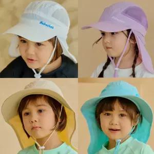 아동 플랩캡 키즈 썬캡 목가림 햇빛차단 여름모자 물놀이 수영 워터파크 모자(52-59cm)