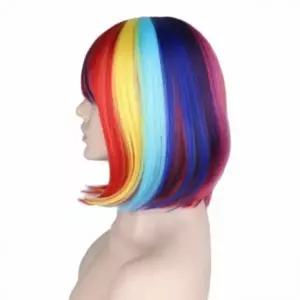 레인보우 단발 가발 이벤트가발 파티용품